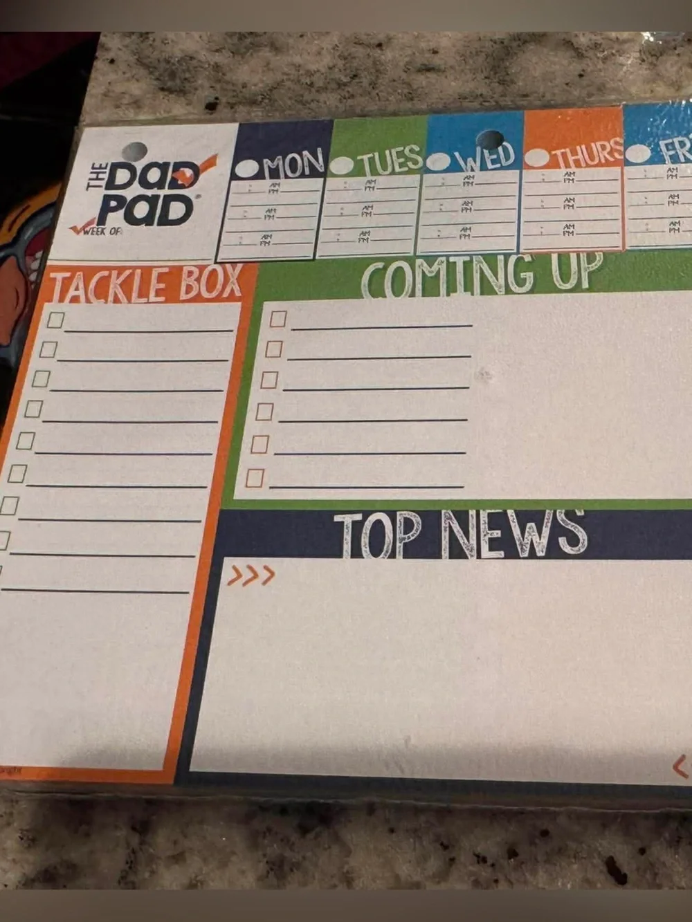 adidas Dad Pad Planner - Blue, Green & Orange Weekly Organizer